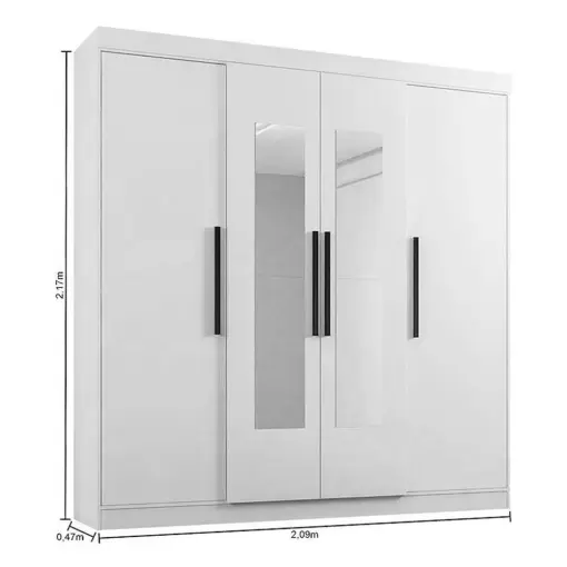Guarda Roupa B23066 Casal 4 Portas 3 Gavetas Araplac