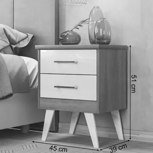 Mesa de Cabeceira Thor 2 Gavetas Rud Rack