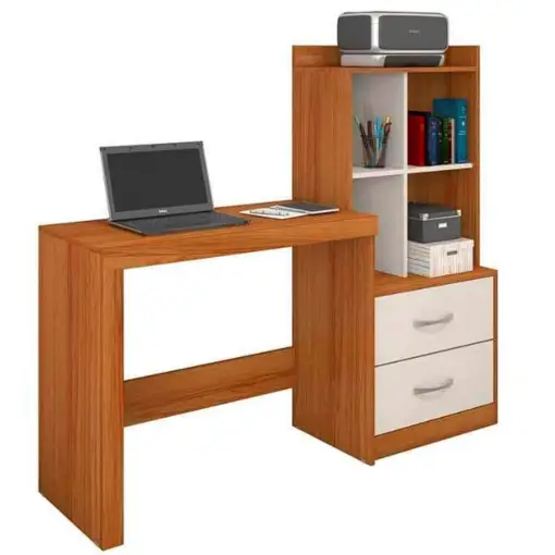 Mesa para Computador Alana com Estante 2 Gavetas