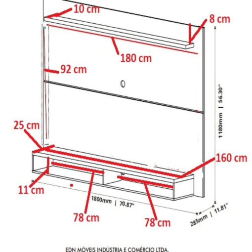 Painel Max para TV até 60 Polegadas EDN Móveis