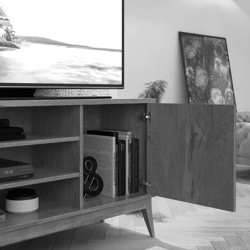 Rack Vinci Retrô Para TV até 50 Polegadas EDN Móveis Naturale