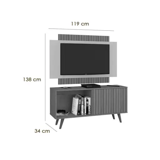 Rack com Painel Malaga para TV até 50 Polegadas 1 Porta Atualle