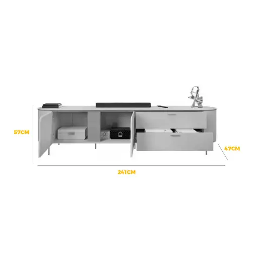 Rack Celine para TV até 75 Polegadas 2 Portas 2 Gavetas