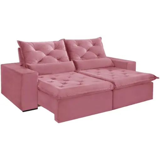 Sofá Elegance 4 Lugares Retrátil e Reclinável com Tecido Veludo de 230cm