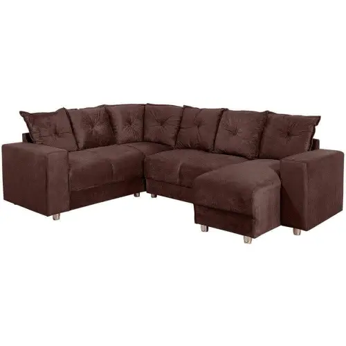 Sofá de Canto 5070 com Chaise 6 Lugares Suede