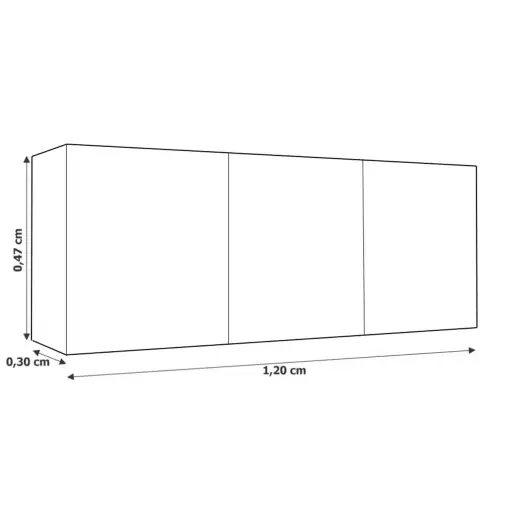 Armário Aéreo Evidencia 120cm 3 Portas Evidencia