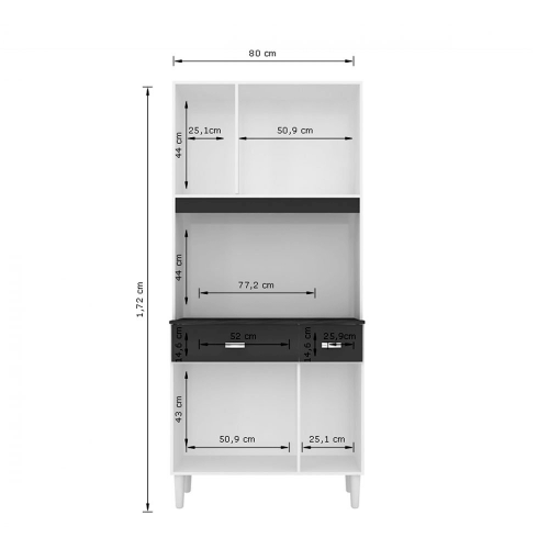 Cozinha Compacta Manu 6 Portas 2 Gavetas Poquema