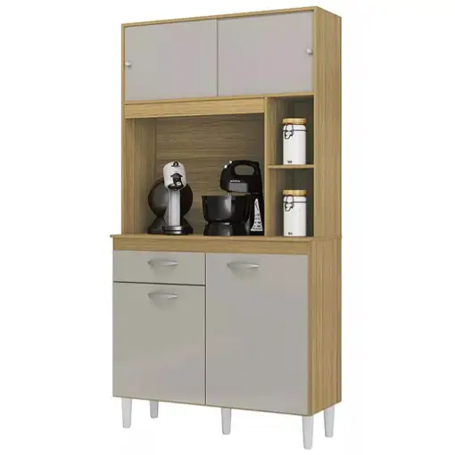 Armário de Cozinha Duda 90cm 4 Portas 1 Gaveta Poquema