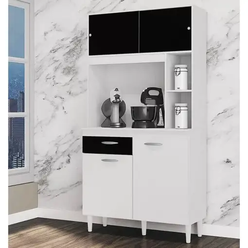 Armário de Cozinha Duda 90cm 4 Portas 1 Gaveta Poquema