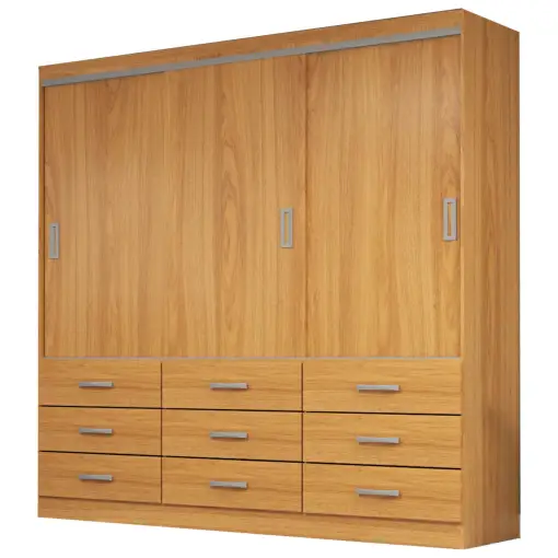Kit Guarda Roupa Isabela + Cama Box Casal Monaco