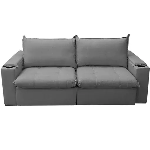 Sofá Cama Julia 4 Lugares Retrátil Tecido Linho 220cm Zarat
