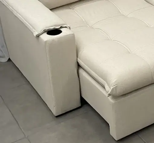 Sofá Cama Julia 4 Lugares Retrátil Tecido Linho 220cm Zarat