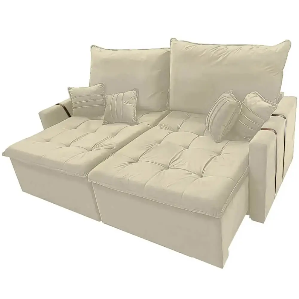 Sofá Cama Chicago 180cm em Veludo 2 Lugares Retrátil e Reclinável Kasacomigo
