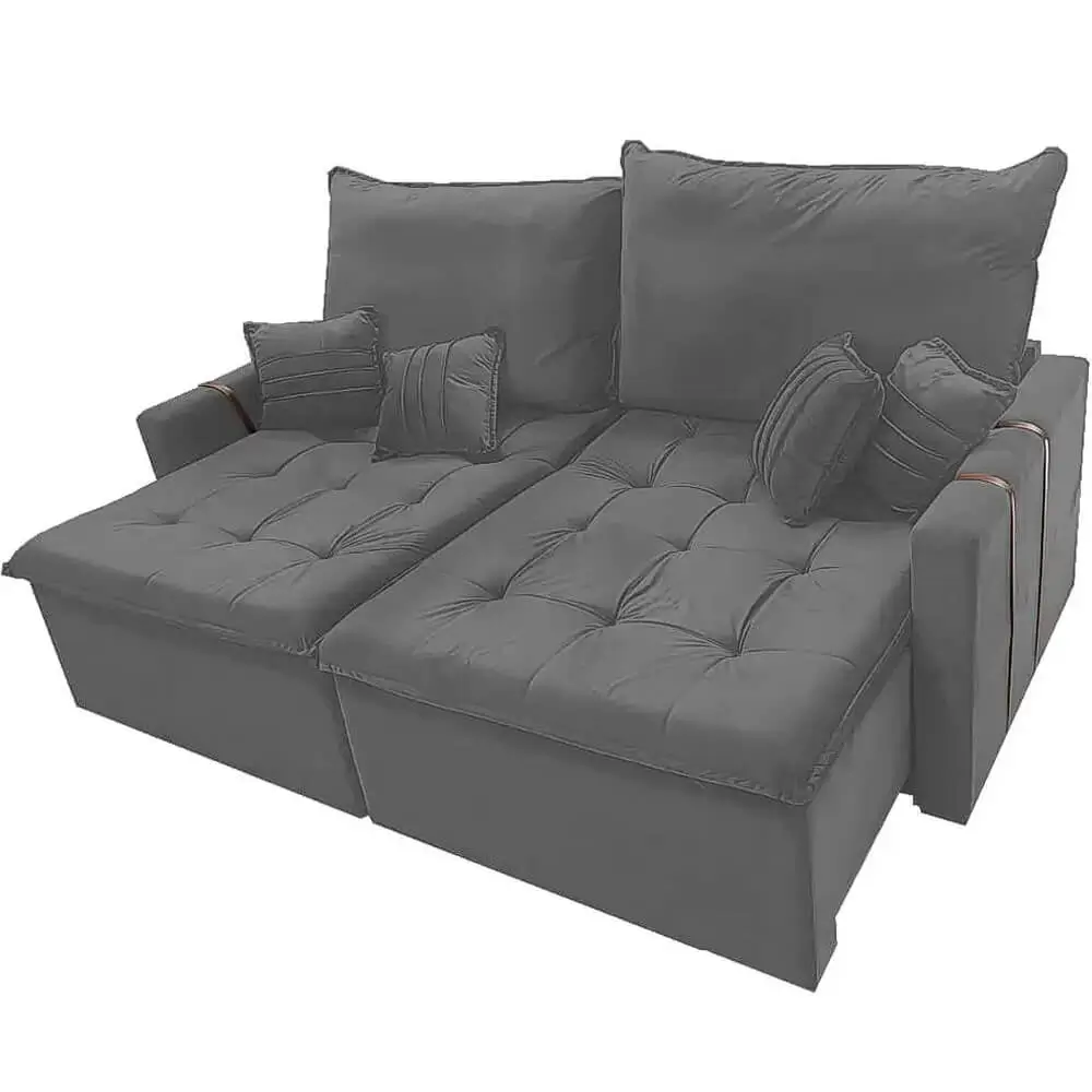 Sofá Cama Chicago 180cm em Linho 2 Lugares Retrátil e Reclinável Kasacomigo