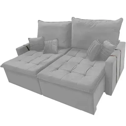 Sofá Cama Chicago 200cm em Veludo 3 Lugares Retrátil e Reclinável Kasacomigo