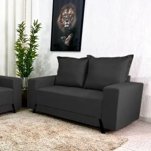 Sofá 8100 2 Lugares em Veludo com Almofadas Soltas 155cm Boareto