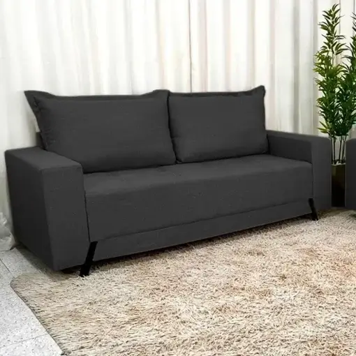 Sofá 8100 3 Lugares em Veludo com Almofadas Soltas 198cm Boareto