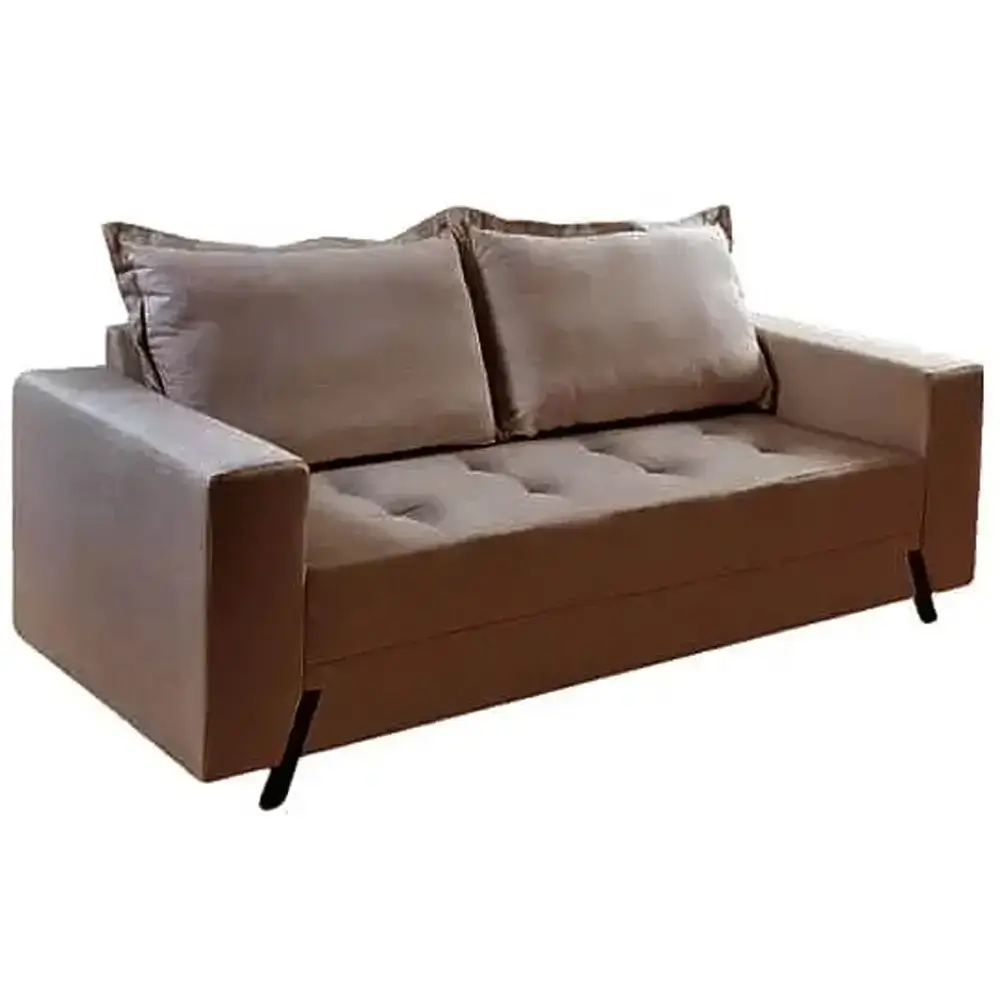 Sofá 8100 3 Lugares em Veludo com Almofadas Soltas 198cm Boareto