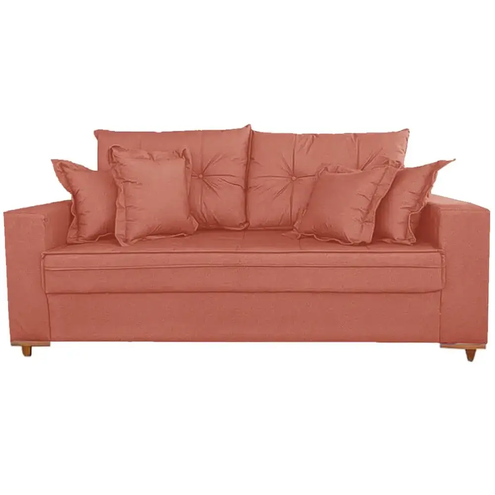 Sofá Vicam 05 em Veludo com Almofadas Soltas 3 Lugares 200cm Vicam