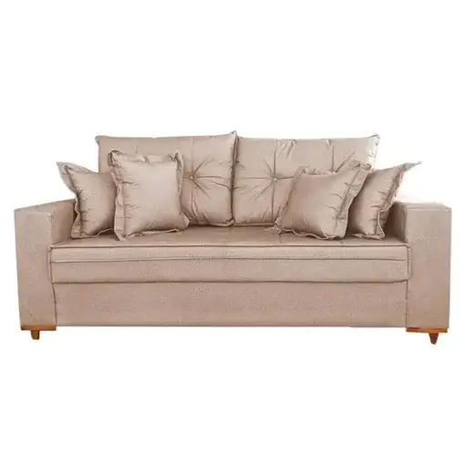 Sofá Vicam 05 em Veludo com Almofadas Soltas 3 Lugares 200cm Vicam