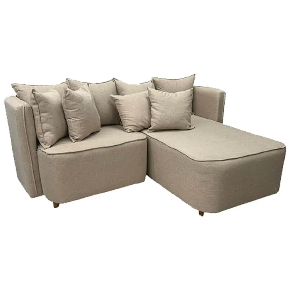 Sofá Opel 2 Lugares com Chaise 180cm Tecido Linho Paropas