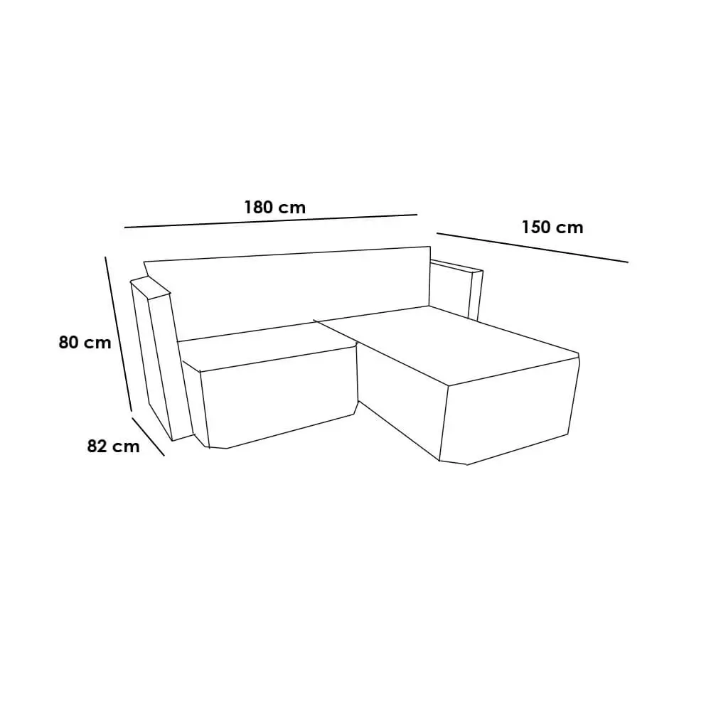 Sofá Opel 2 Lugares com Chaise 180cm Tecido Linho Paropas