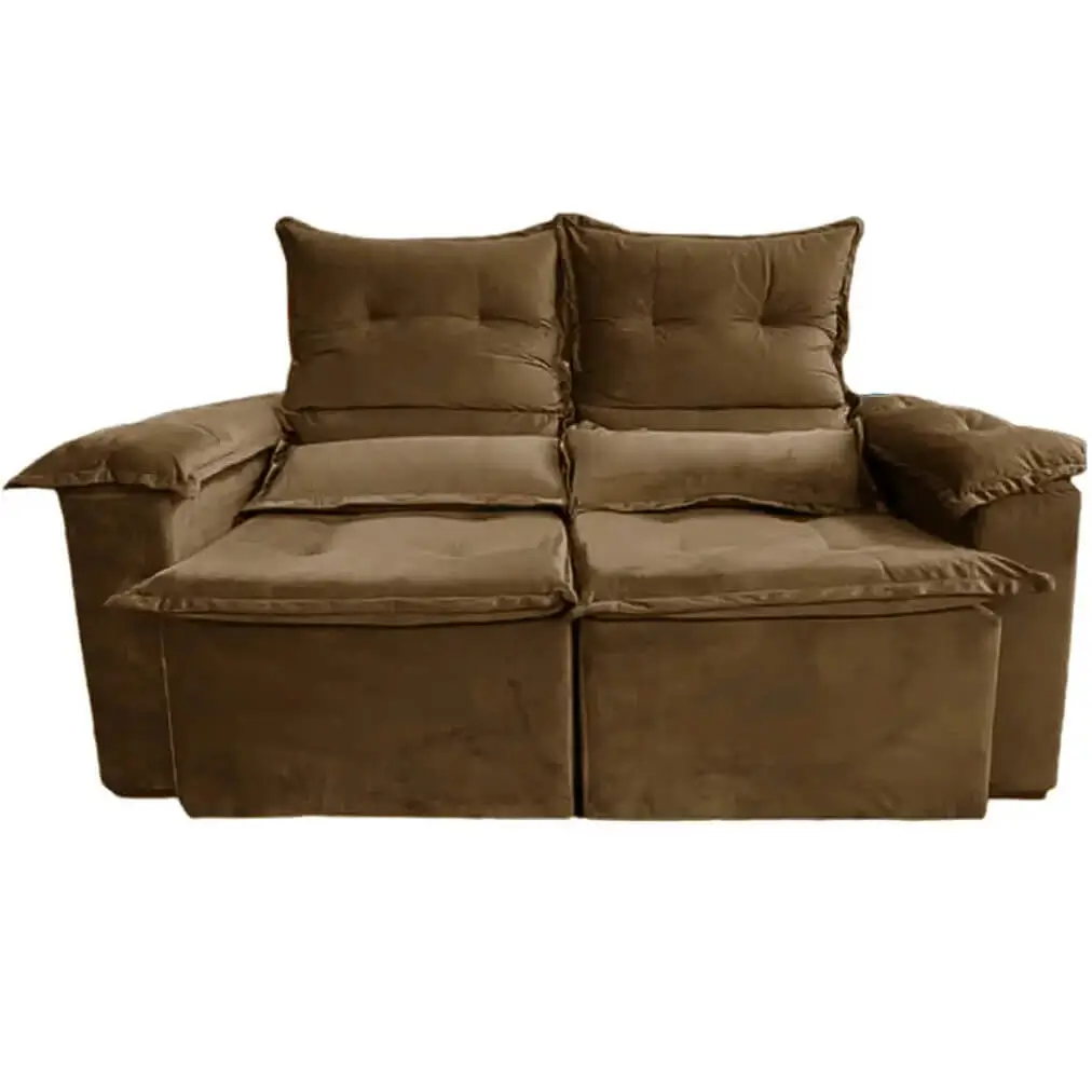 Sofá Pequim 3 Lugares Retrátil e Reclinável 200cm Tecido Suede União