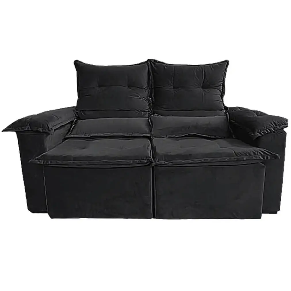 Sofá Pequim 3 Lugares Retrátil e Reclinável 200cm Tecido Suede União