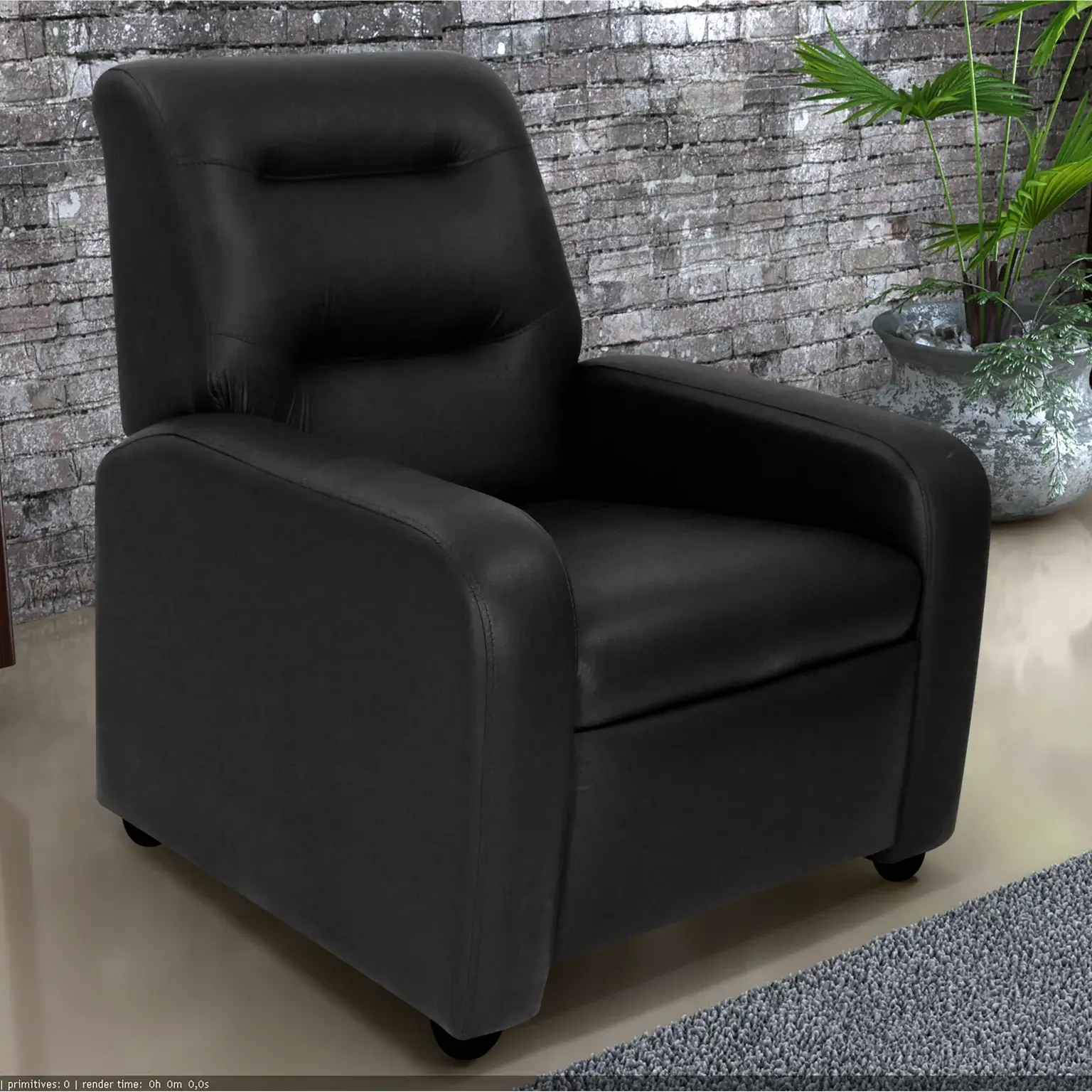Poltrona Classic Reclinável Tecido Corino Matrix