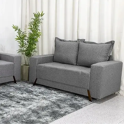 Sofá 8100 2 Lugares em Linho com Almofadas Soltas 155cm Boareto