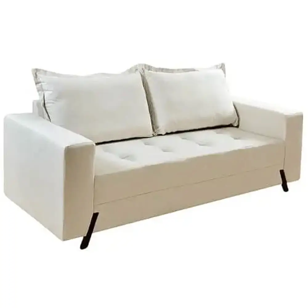 Sofá 8100 3 Lugares em Linho com Almofadas Soltas 198cm Boareto