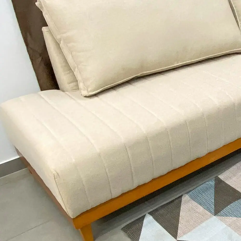 Sofá de Canto Eros em Linho 7 Lugares Com Chaise Luxury