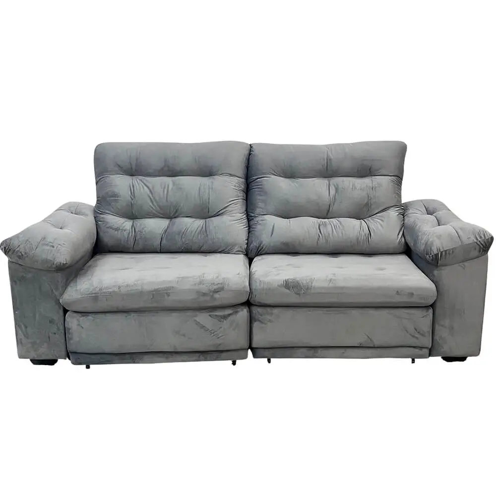 Sofá Alemanha 4 Lugares Retrátil e Reclinável 225cm Tecido Veludo Flash