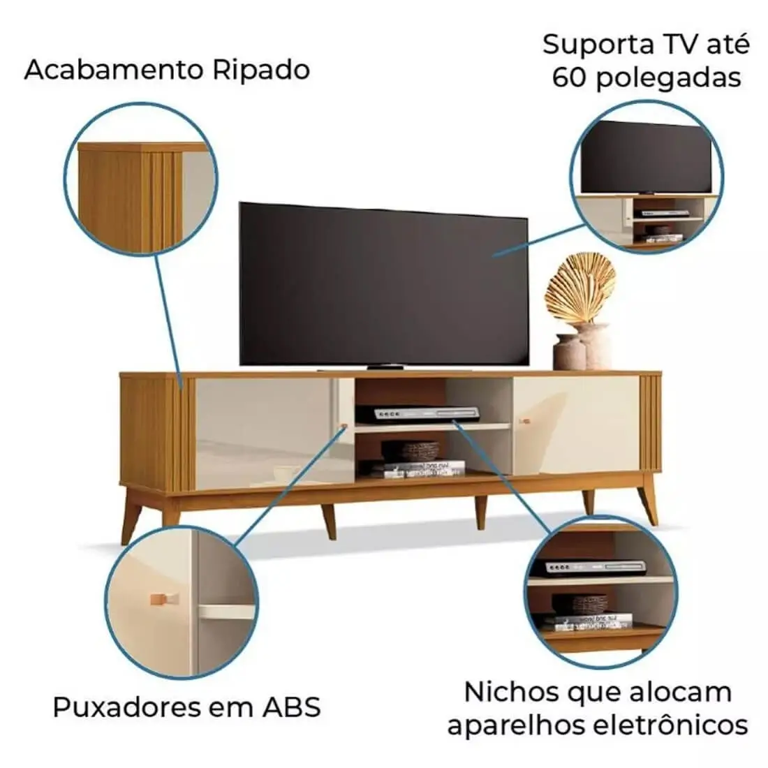 Rack Legacy 160cm para TV até 60 Polegadas EDN