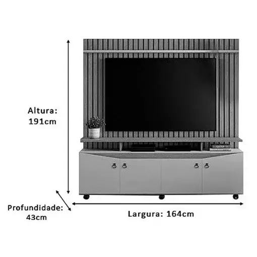 Estante Conceito Home para TV até 65 Polegadas 4 Portas Ripado JCM  Avaliação 5.00 de 5