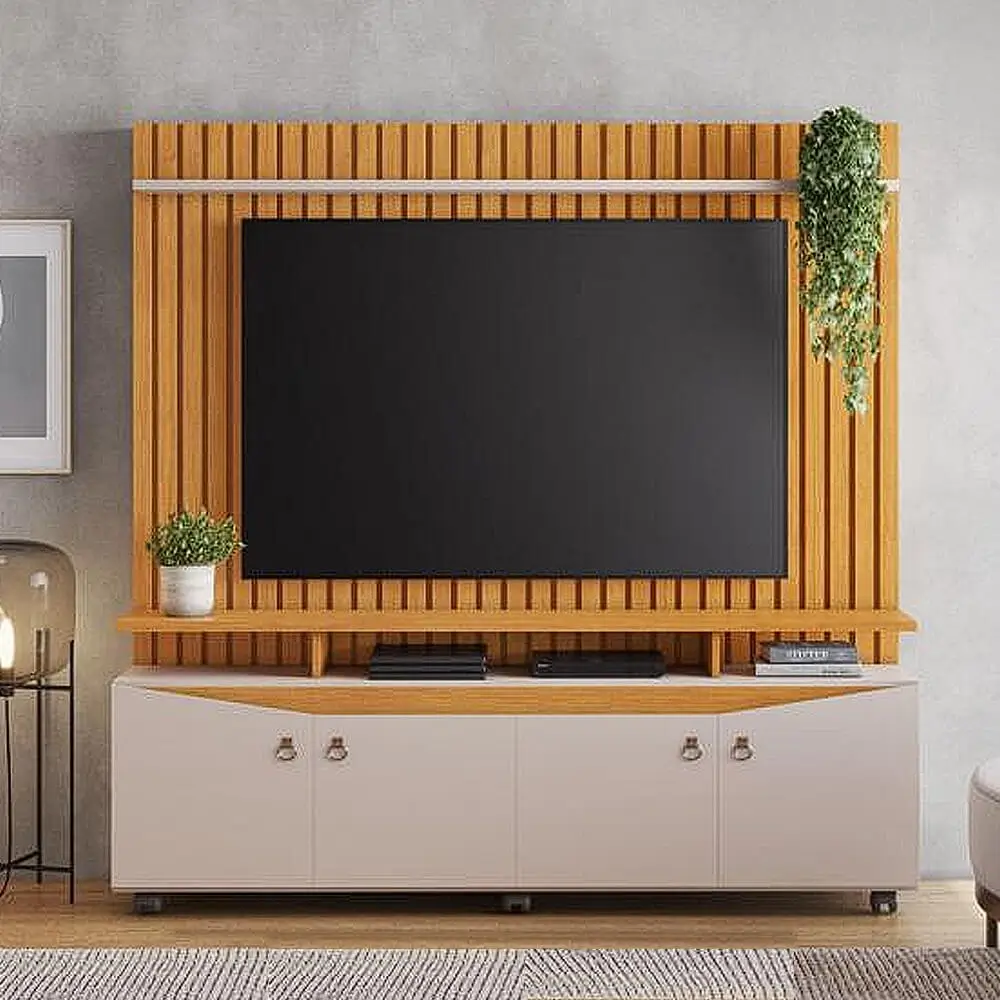 Estante Conceito Home para TV até 65 Polegadas 4 Portas Ripado JCM  Avaliação 5.00 de 5
