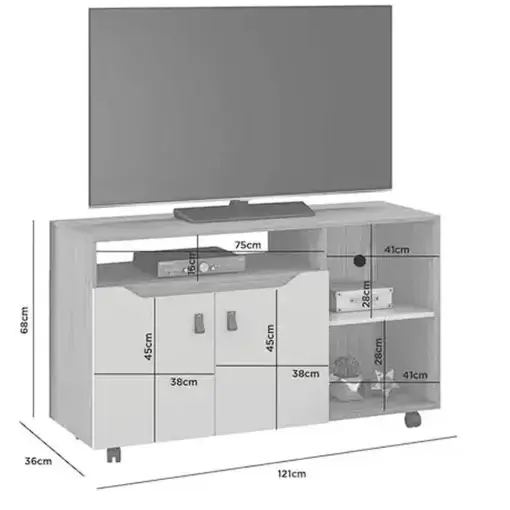 Rack Seleto para TV até 49 Polegadas 2 Portas JCM