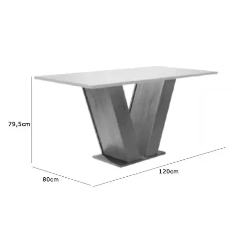 Mesa de Jantar Classic 120x80cm com 4 Cadeiras Lisboa Cel Móveis Cinamomo Off White