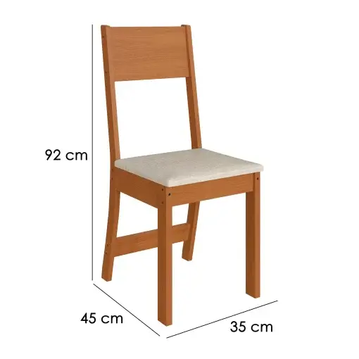 Mesa de Jantar Alice com 4 Cadeiras Indekes