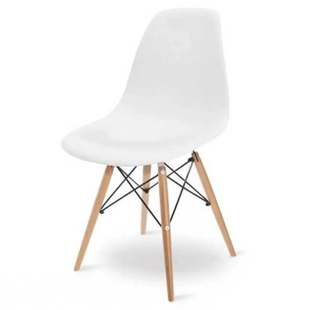Cadeira Charles 1102 em Polipropileno e Base Madeira OR Design
