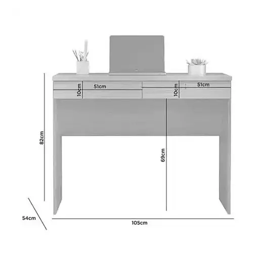 Mesa de Computador Felicia Escrivaninha 2 Gavetas JCM