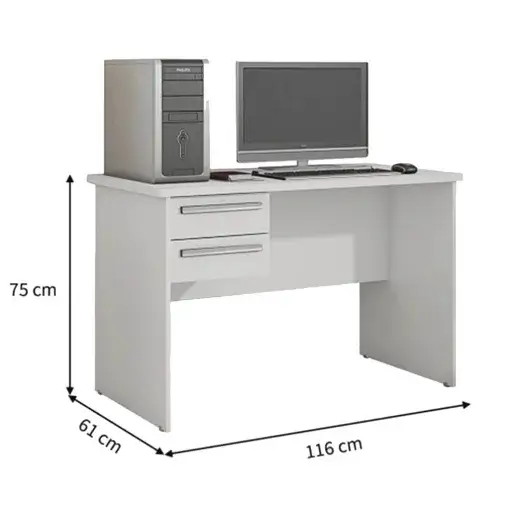 Mesa de Computador Byte Escrivaninha 2 Gavetas Valdemóveis