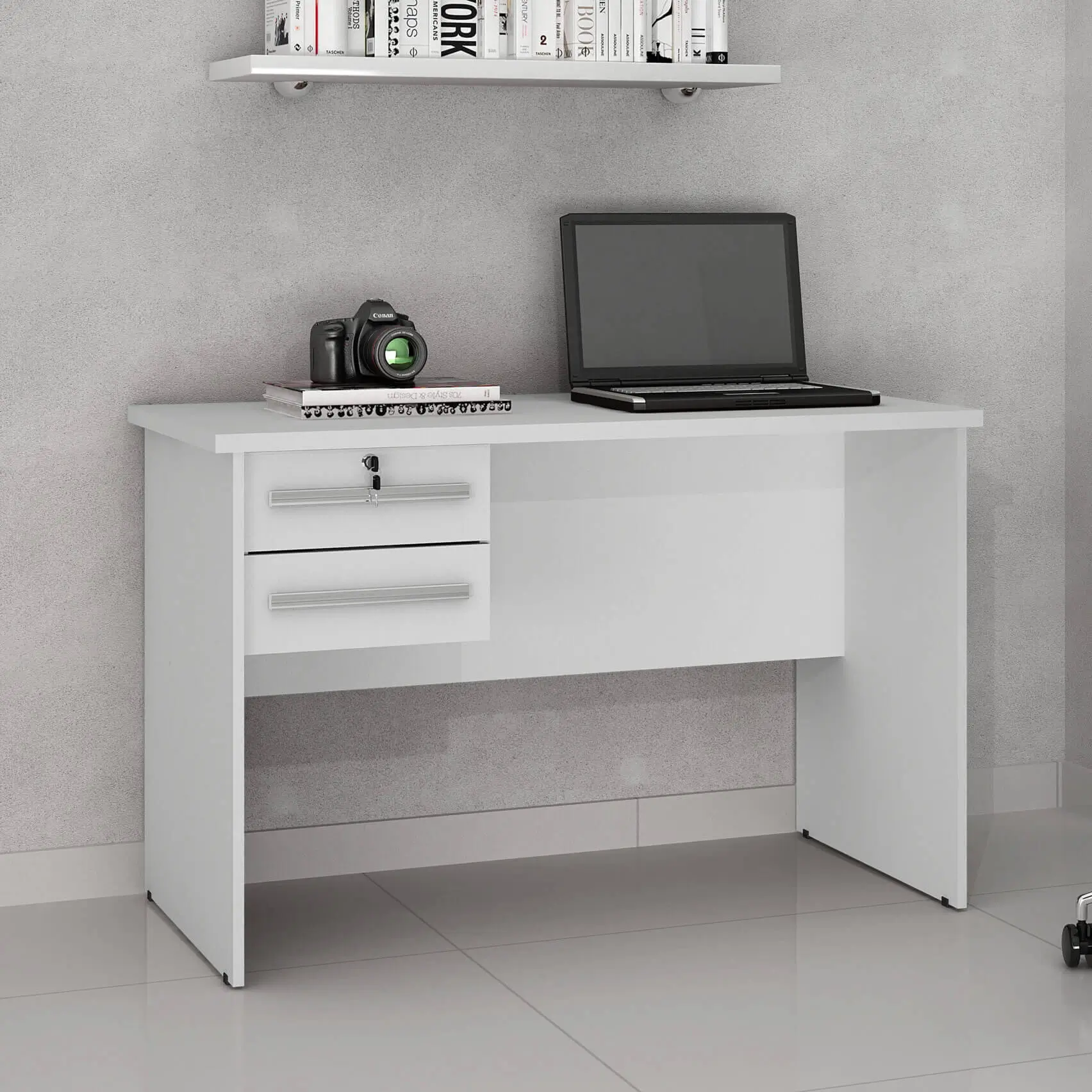 Mesa de Computador Byte Escrivaninha 2 Gavetas Valdemóveis