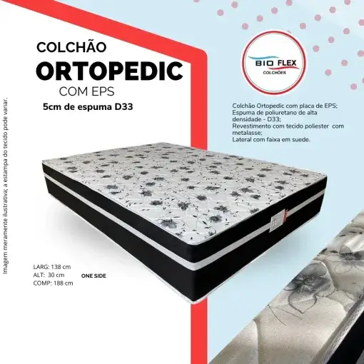 Colchão Ortopedic Casal 30x188x138cm D33 Bio Flex