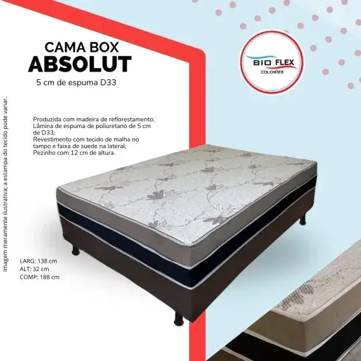 Cama Box Absolut Casal Ortopédica 138x188x32cm