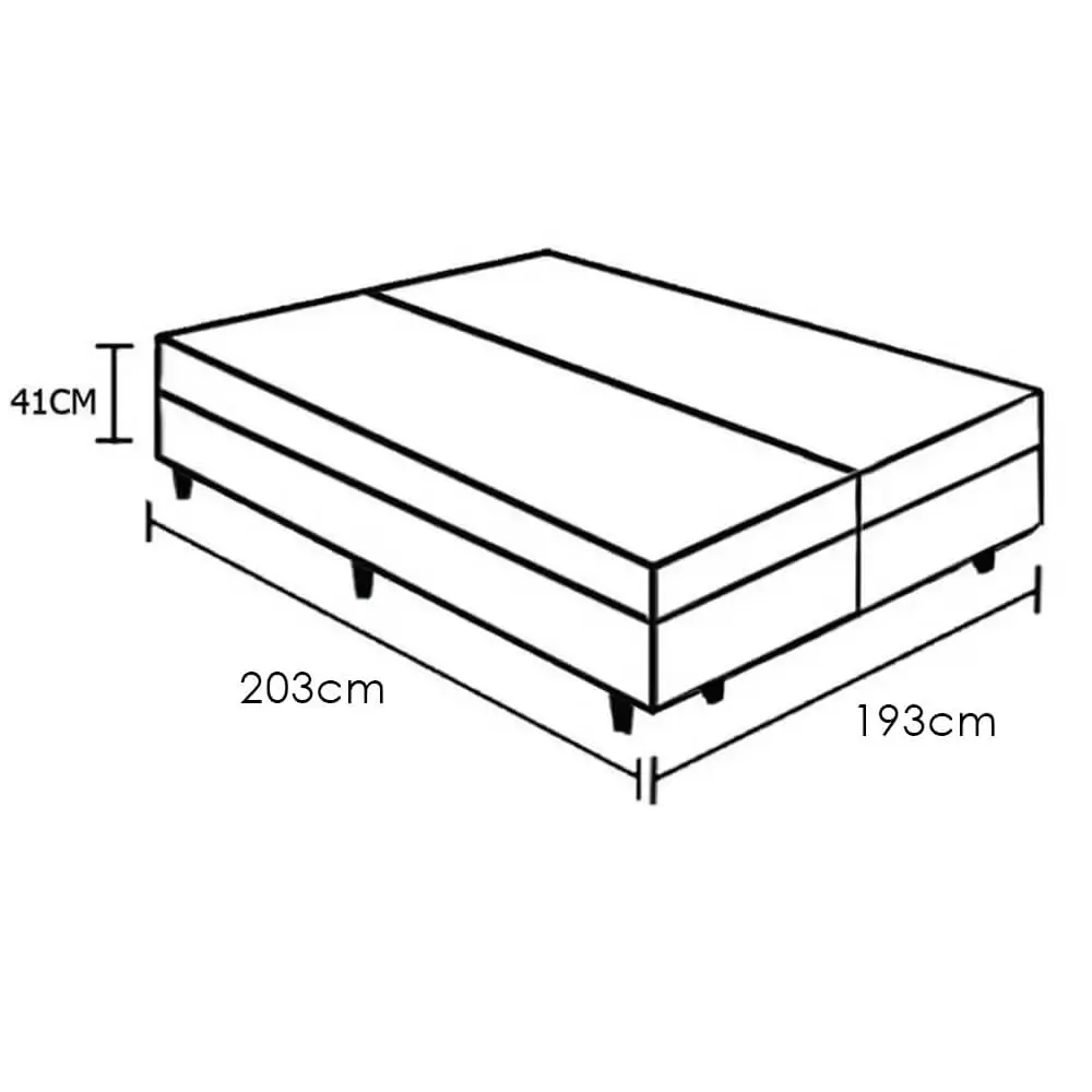 Base Box Bipartida Baú King em Suede Universal