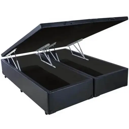Base Box Bipartida Baú King em Suede Universal
