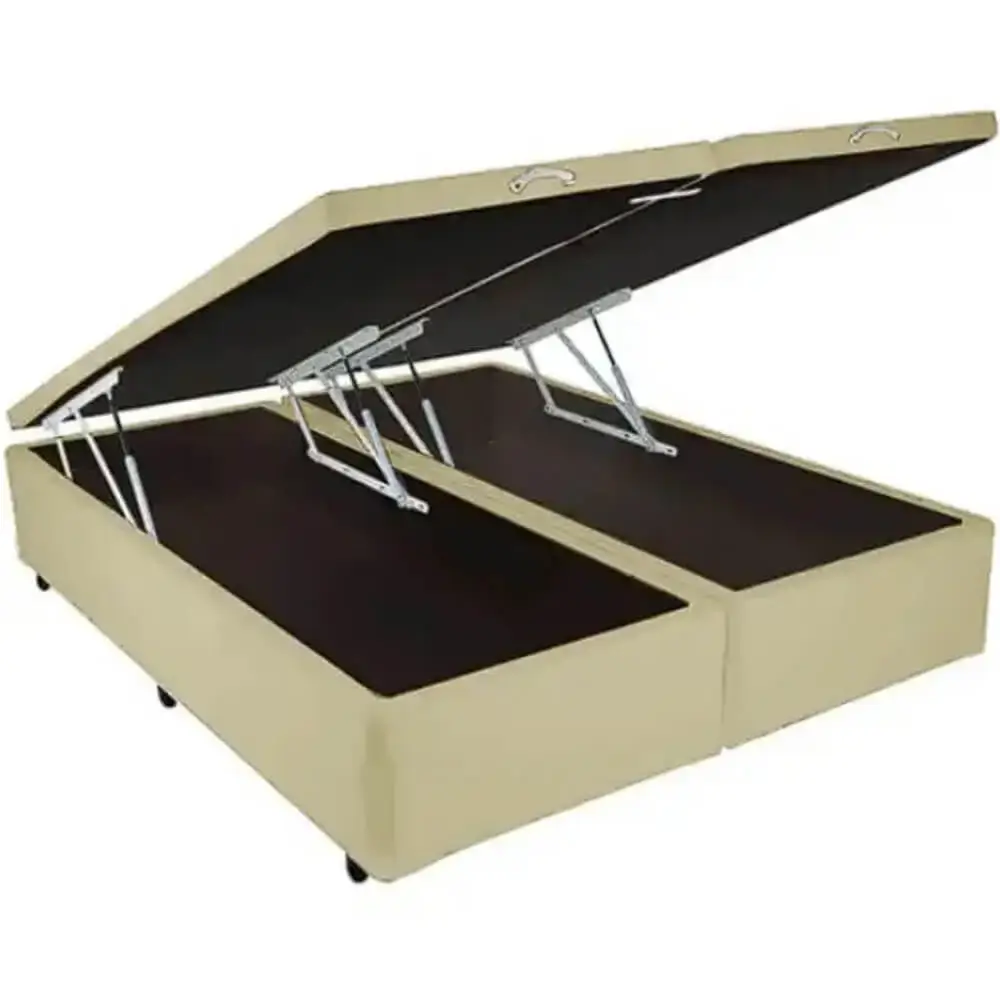 Base Box Bipartida Baú King em Suede Universal