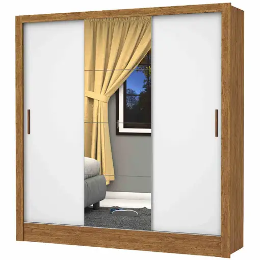 Kit Guarda Roupa Dubai + Cama Box Casal Monaco