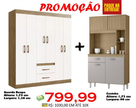 Guarda-Roupa Jamaica + Cozinha Duda 90cm